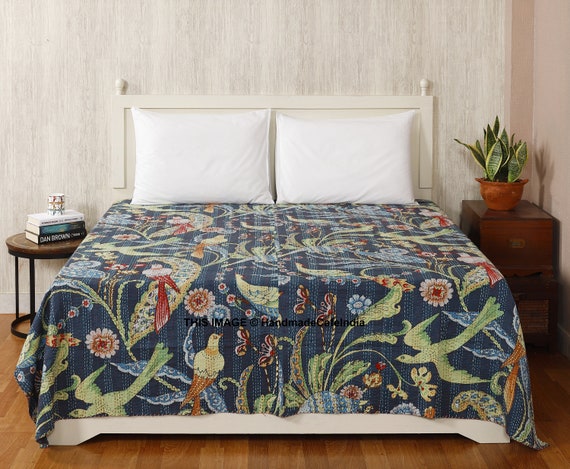floral quilted throw