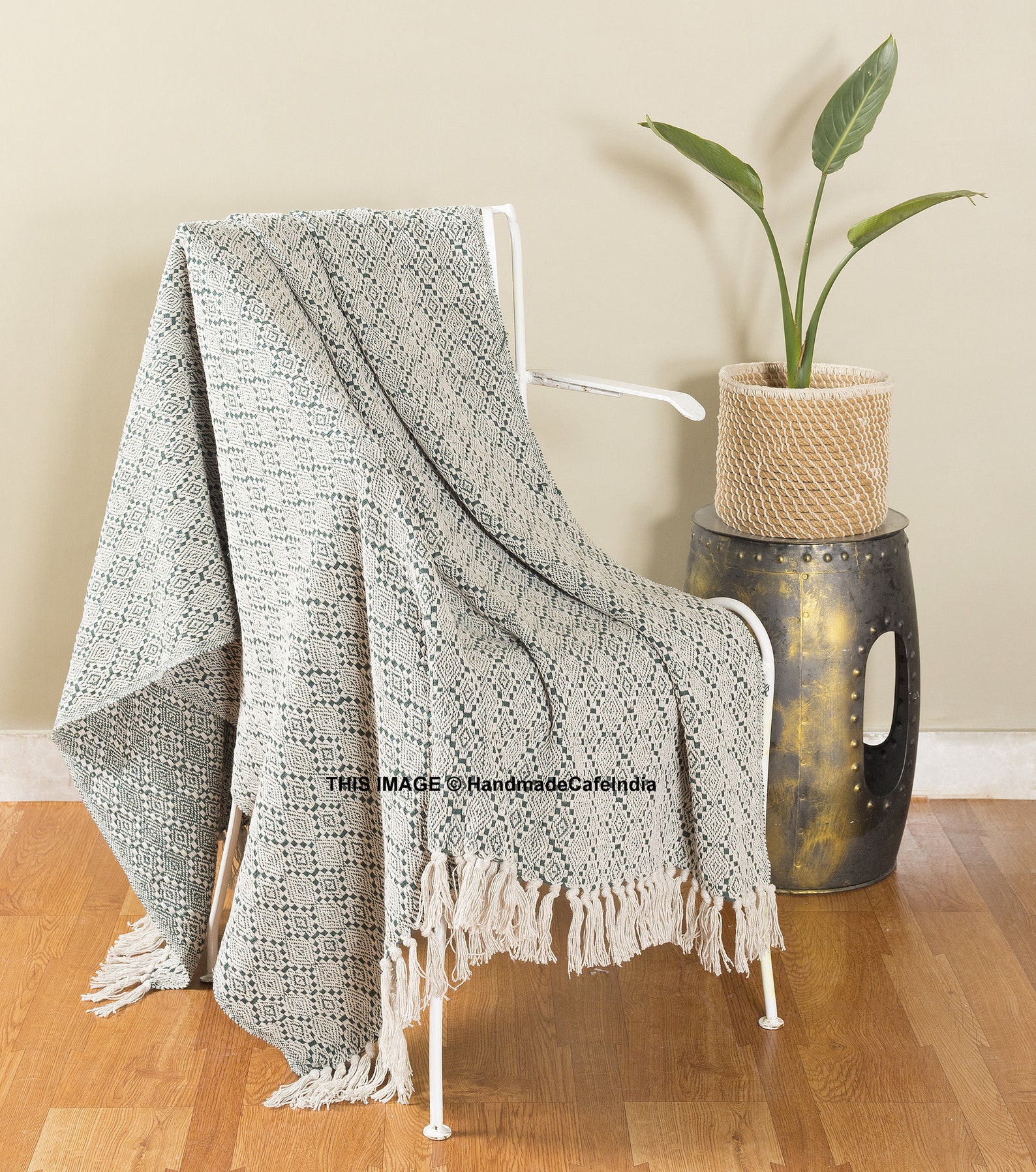 FRINGED COTTON BLANKETS Blankets and Throws Hand Woven Etsy