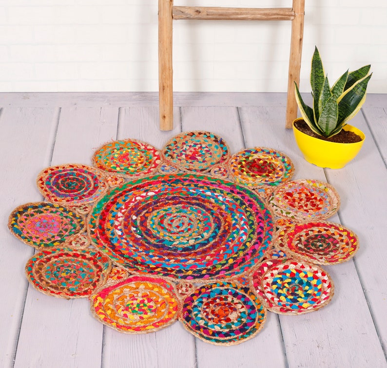 Meditation Rug Carpet Mat Rugs Circle Jute Area Floor Rugs Etsy
