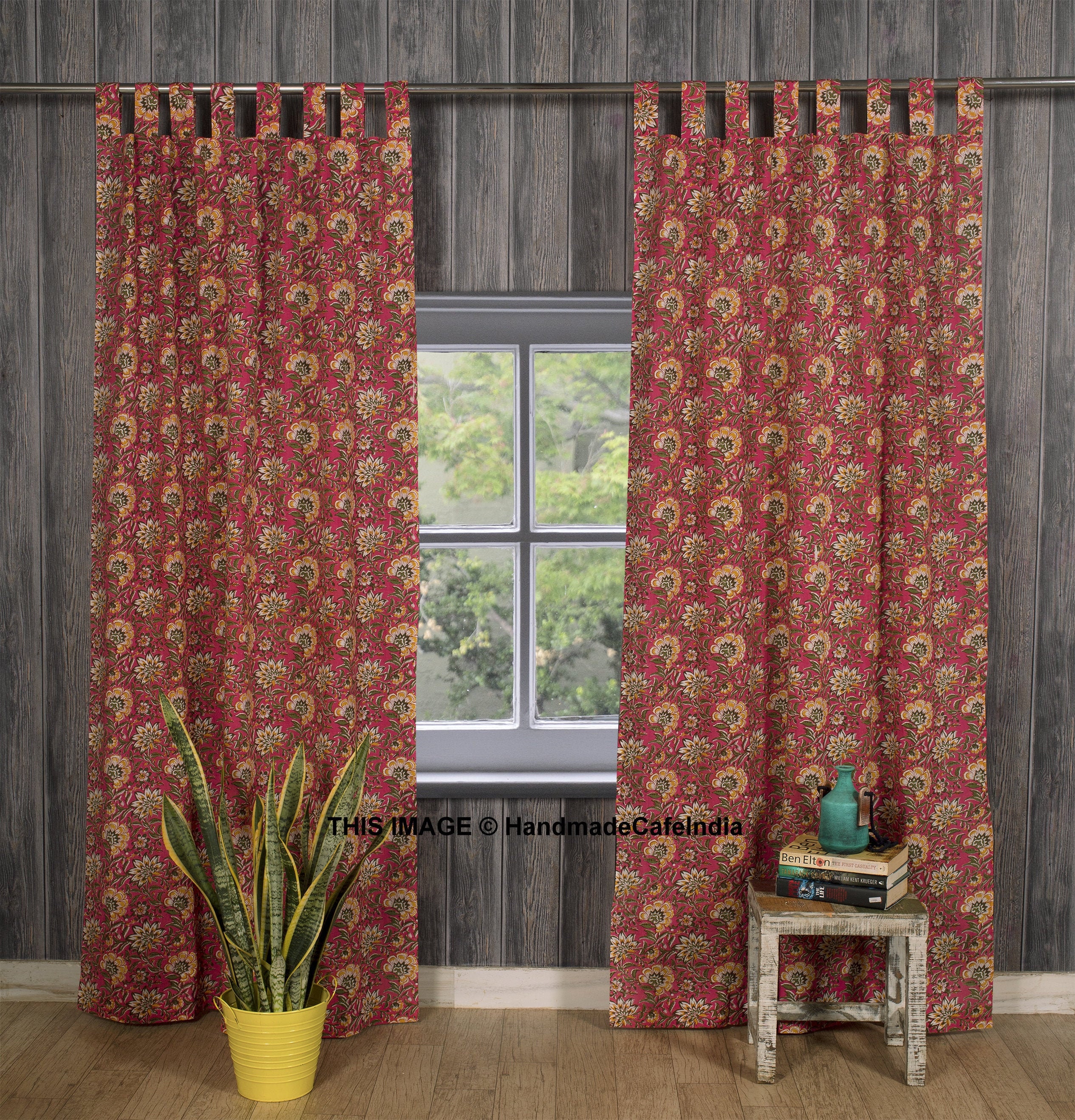 Indian Mandala Curtains Boho Style Centre Pattern Curtain 2 Panels Set ES 