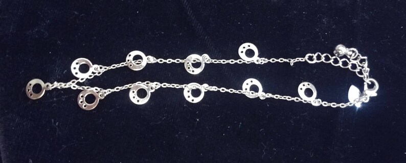 Vintage 18k White Gold Plated Anklet Ankle Bracelet