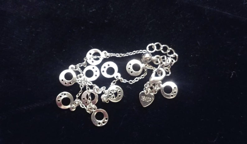 Vintage 18k White Gold Plated Anklet Ankle Bracelet