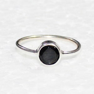 925 Sterling Silver Natural Black Tourmaline Ring Handmade Birthstone Jewelry