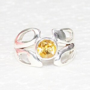 925 Sterling Silver Natural Citrine Ring Handmade Jewelry Birthstone Gemstone Jewelry Gift For Her