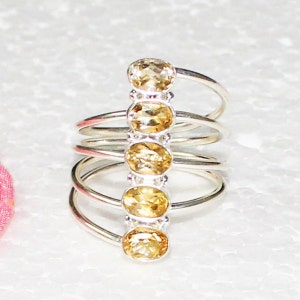 925 Sterling Silver Natural Citrine Ring Handmade Jewelry Gemstone Birthstone Jewelry Gift For Women