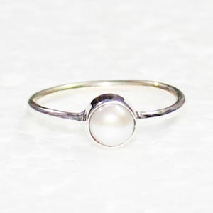 925 Sterling Silver Pearl Ring Handmade Jewelry Gemstone Birthstone Ring Gift For Her