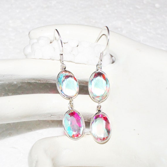 Rainbow topaz earrings discount