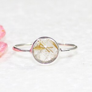 NATURAL GOLDEN RUTILE Gemstone Studded In Solid 925 Sterling Silver Ring Handmade Ring April Birthstone Christmas Gift