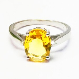 925 Sterling Silver Natural Citrine Ring Handmade Jewelry Birthstone Gemstone Ring Gift For Her