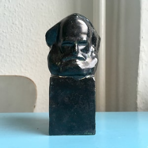 Karl Marx Monument / Denkmal / Nischel in Chemnitz, handgemachte Büste 11,5 cm, Keramik, Unikat, 470g , Kulturhauptstadt 2025, CooperRoof