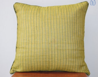 Lime Green Pintuck Cushion Cover