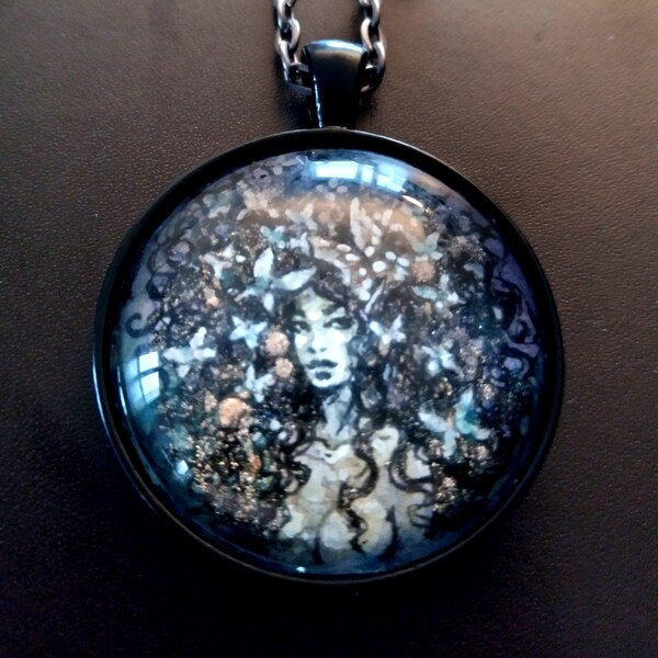 Dark fairy pendant