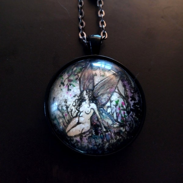Dark fairy pendant