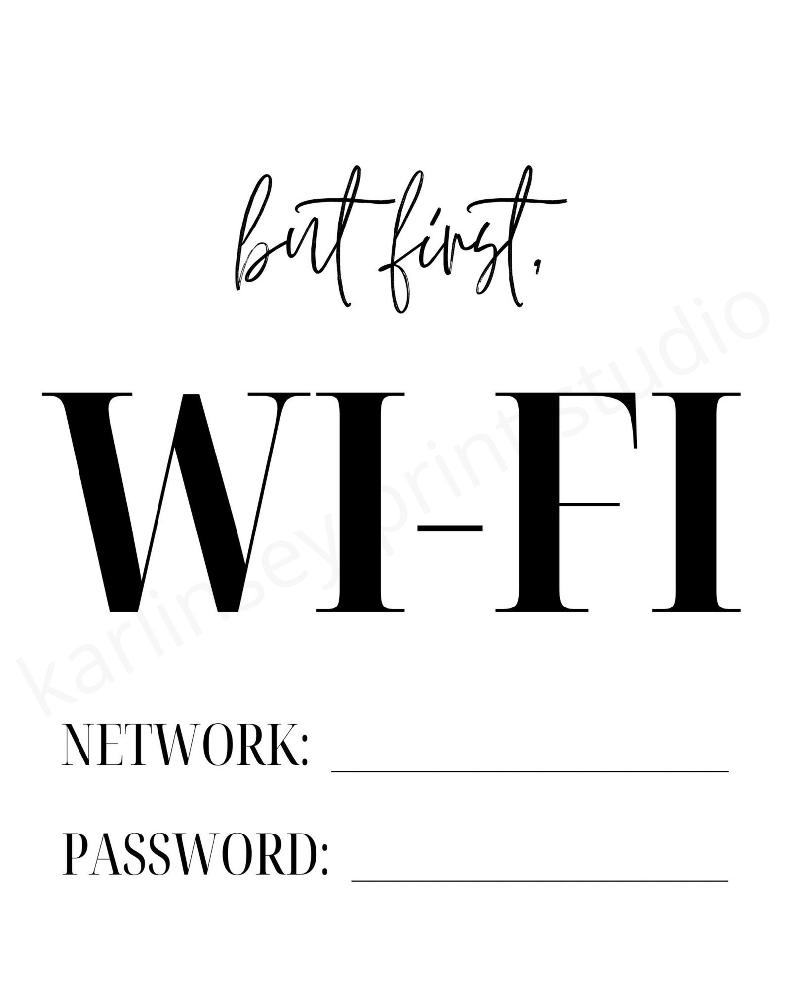 But First WIFI Digital Print Home Decor Housewarming Gift | Etsy