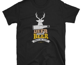 Hunting Shirt, Hunting Gift, Deer Hunting, Mens Hunting Shirt, Funny Hunting Shirt, Hunter Shirt, Deer Shirt, Deer And Beer Makes Me Happy