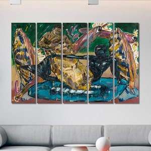 Expressionism print art Abstract canvas Reproduction of painting Abstract wall art Abstract painting Effect oil paint  Modern wall decor