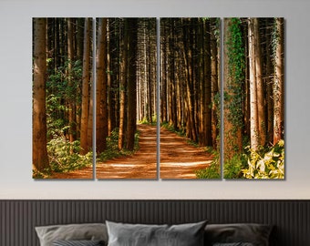 Forest wall art Trees canvas print Landscape canvas Forest print Forest painting Tree print Tree wall art Foggy trees Extra large wall art