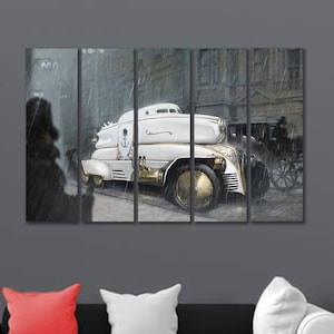 Steampunk wall art Steampunk wall decor Steampunk canvas print Mechanism print art Steampunk home decor Steampunk style Retro car canvas