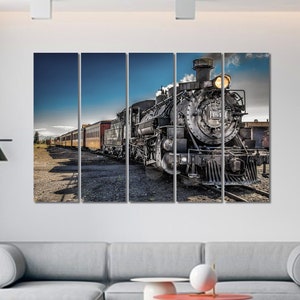 Steampunk train print Steampunk wall art Steampunk wall decor  Mechanism print art Steampunk home decor Steampunk style Train canvas art