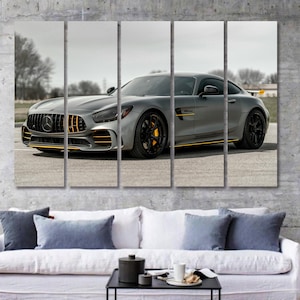Mercedes AMG Wall Art – Canvas Print for Car Lovers – Garage Decor – Gift for Him – Multi Panel Car Canvas – Modern Car Artwork
