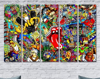 Graffiti canvas set, Street art prints, Graffiti poster, Urban art, Urban wall art, Colorful print, Hip Hop style, Graffiti photo, Gift
