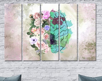 Brain art flower anatomy, Anatomical brain posters, Medical decor, Brain canvas, Anatomy print, Brain Wall Art, Doctor gift, Medical  print