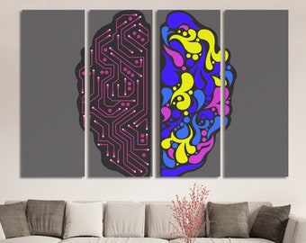 Brain print art, Anatomical brain posters, Medical decor, Brain canvas, Anatomy print, Brain Wall Art, Doctor gift, Medical art print