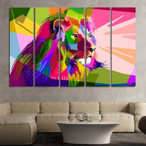 Löwe Kunst, Afrikanischer Löwe Poster, Abstrakter Löwe Kunst, Löwe Leinwand Kunst, Tierdruck, Abstrakte Wandkunst, Wilde Tiere Foto, Löwe groß