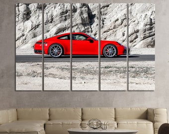 Porsche Carrera S print Porsche poster Porsche canvas art Porsche photo Porsche wall decor Porsche 911 Porsche wall art Large canvas Gift