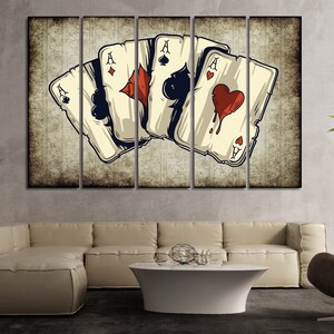 Poker canvas set wall decor,Poker Wall Art,Poker Canvas,Poker Canvas set, Poker Wall Decor, Game Room Wall art,Poker Print,Game Room Decor