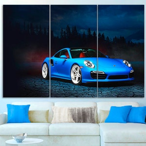 Porsche wall art Porsche print Porsche poster Porsche canvas Porsche photo Porsche wall decor Room decor  Sport car canvas Large canvas Gift
