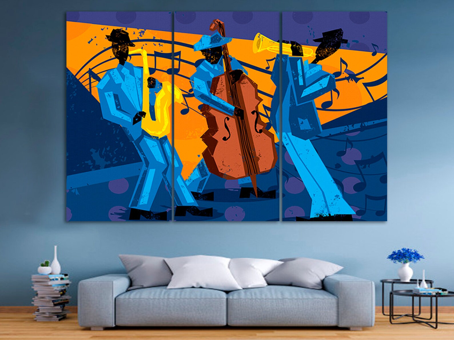 Jazz poster music canvas wall art jazz canvas jazz band wall Etsy