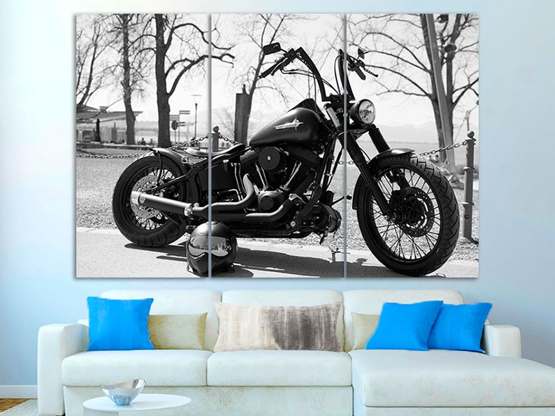 Harley Davidson wall art Harley Davidson canvas decor Etsy