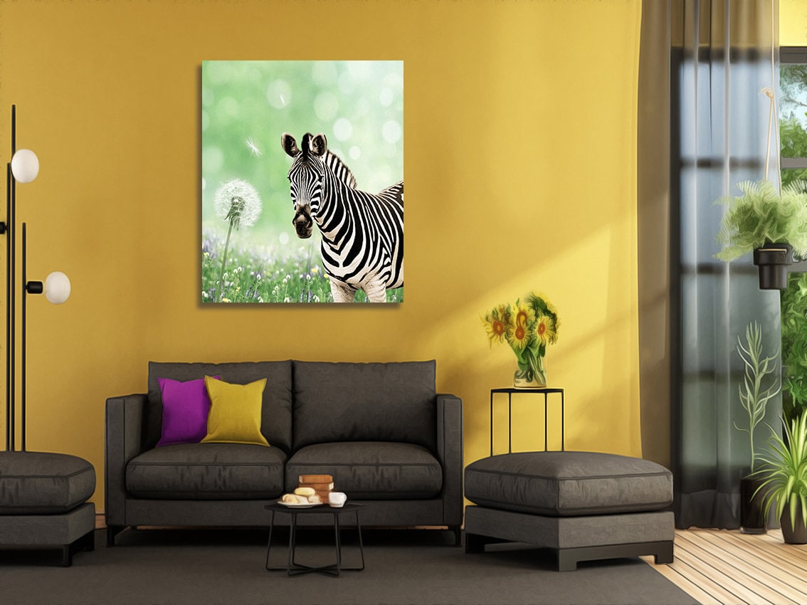 Zebra Kinderzimmer Wandkunst Zebra Leinwandkunst Safari | Etsy