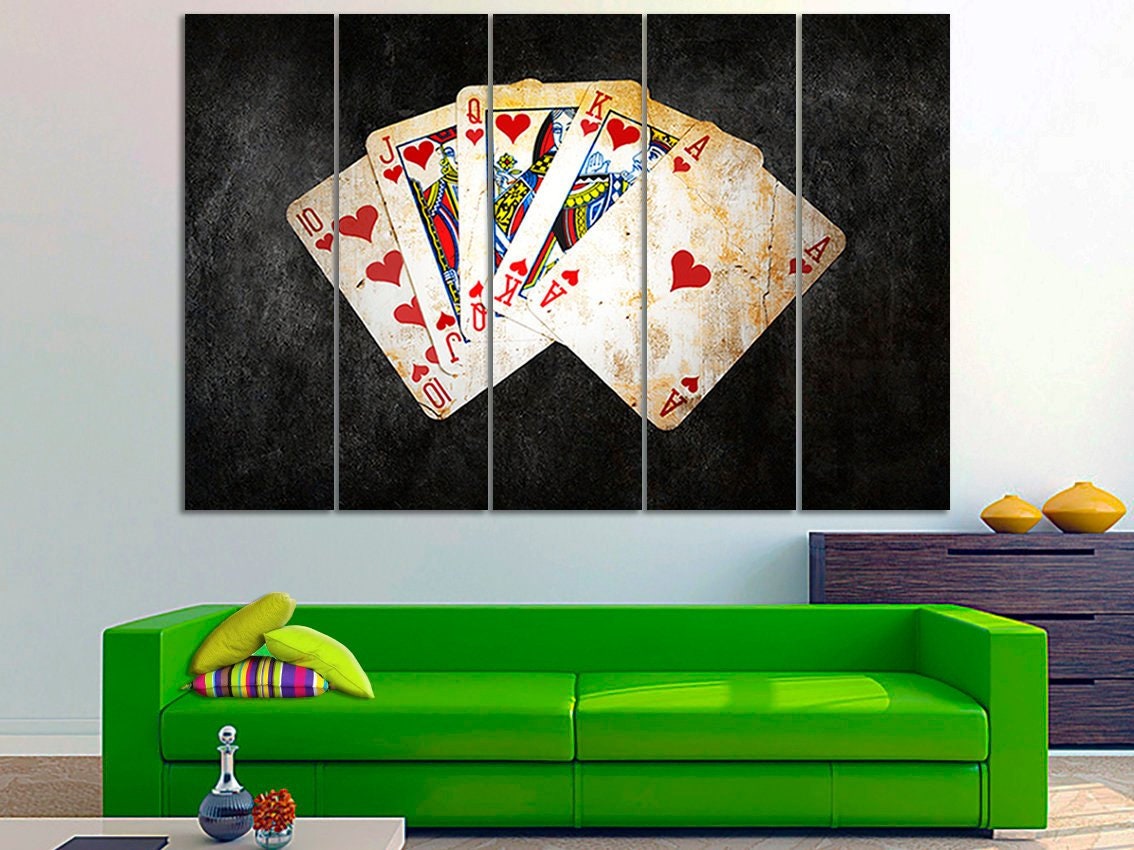 Poker canvas set wall decorPoker Wall ArtPoker CanvasPoker Etsy