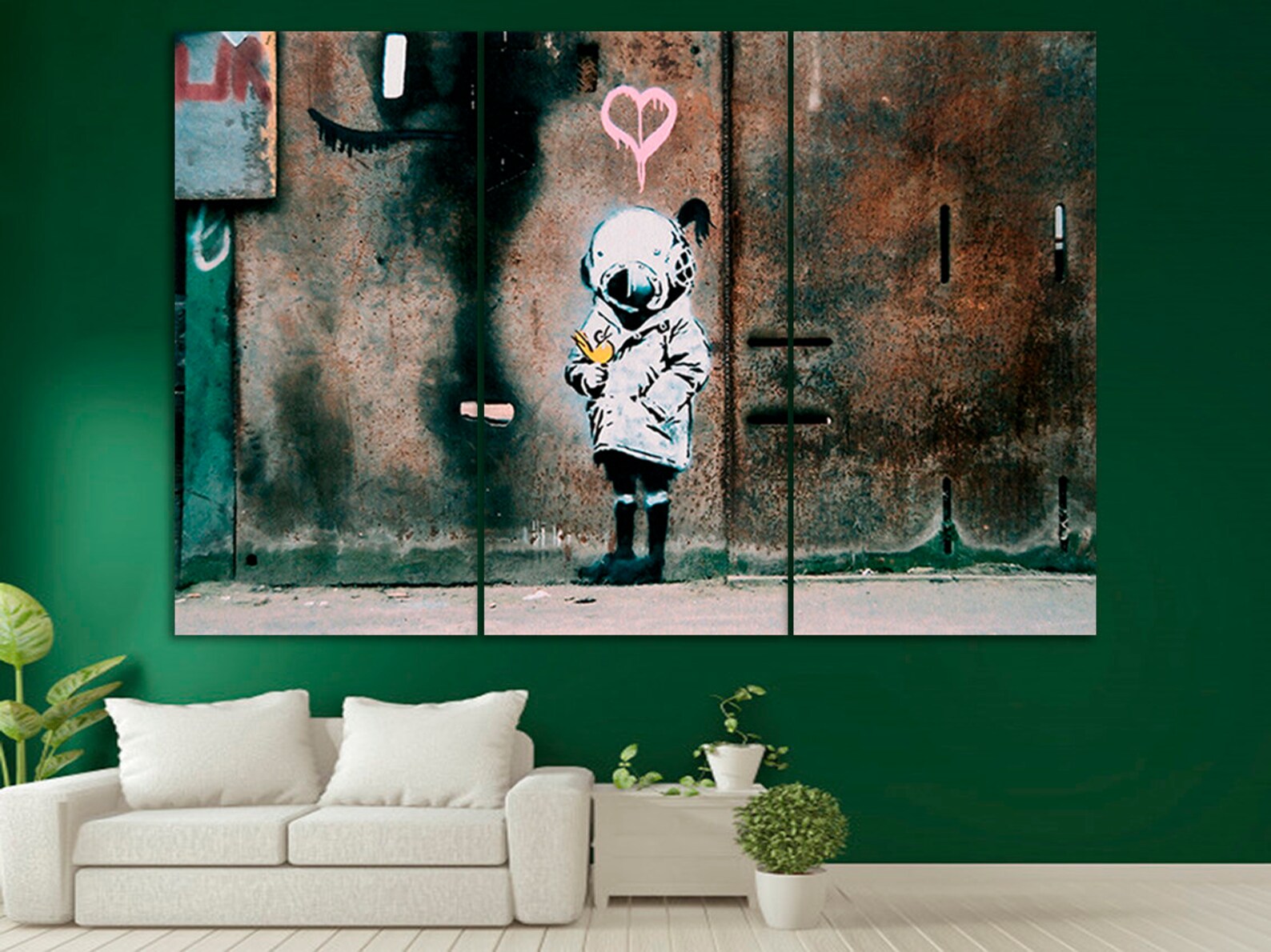 Banksy girl art Banksy canvas print wall street art graffiti Etsy