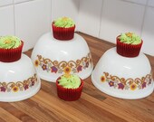 HTF Vintage JAJ Pyrex Set Of Three Briarwood Nesting Mixing Bowls 1972