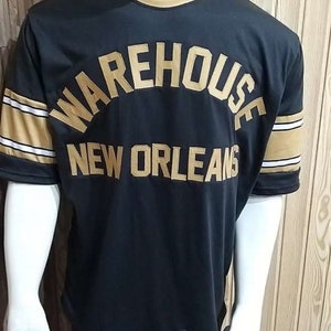 Replica - Original (1978 Version ) WAREHOUSE Black & Gold Saints-style Jersey, Unisex M - 3XL