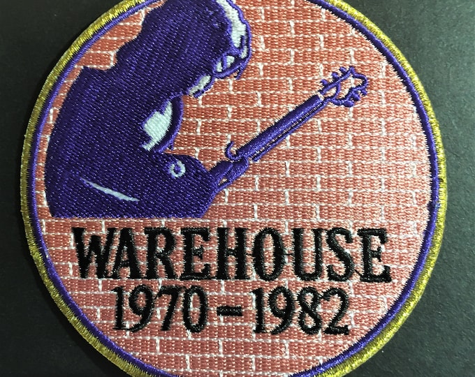Warehouse New Orleans 50th Anniversary 4 inch diameter with metallic gold trim Patch for your Vest/Jacket - Iron-on or Sew