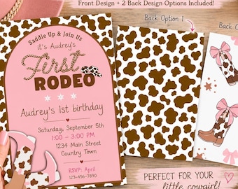 First Rodeo Party Invitation | Cowgirl Birthday Party (Printable Download)
