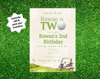 Golf 2nd Birthday Invitation: ParTee Party (Printable Download)
