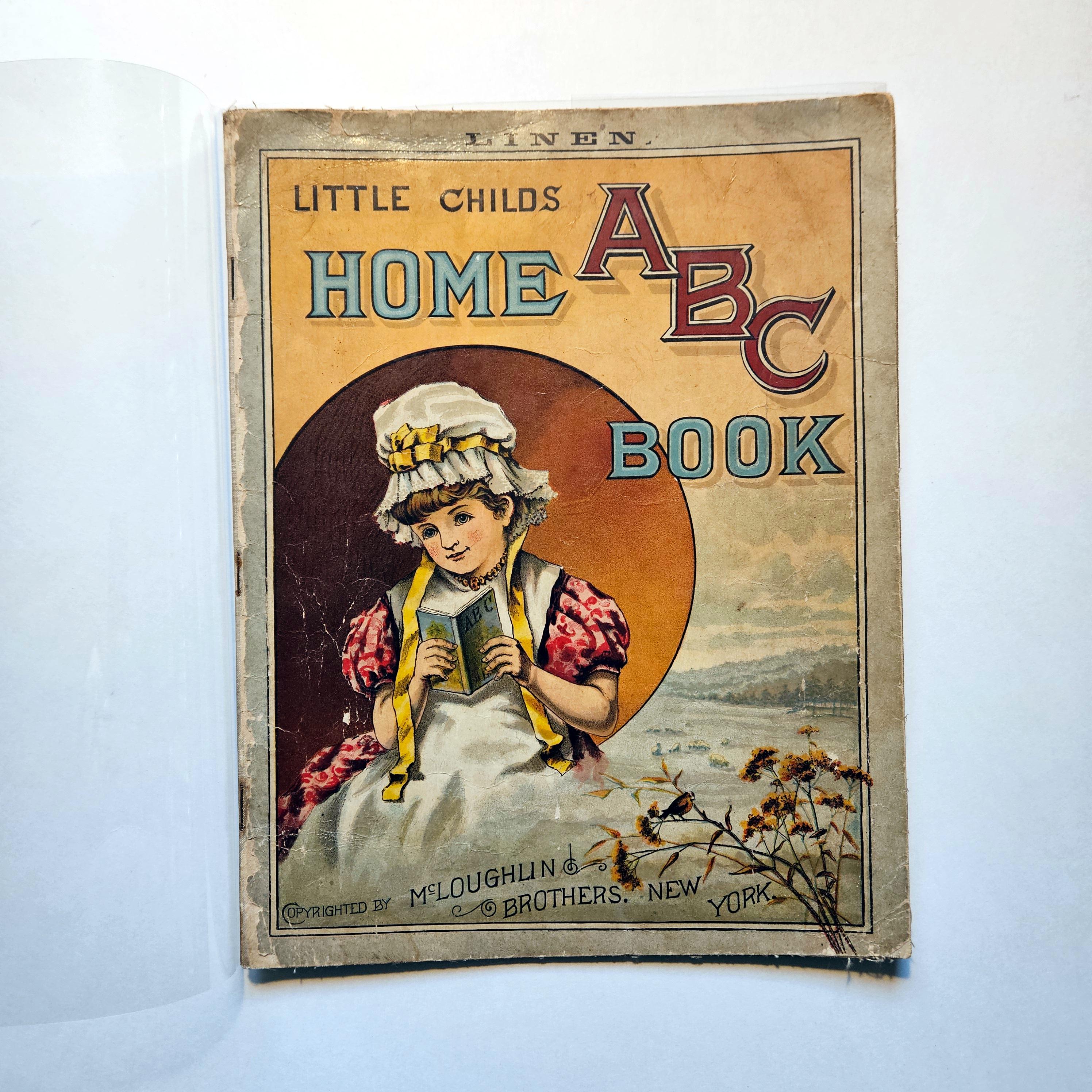 LITTLE Child's HOME ABC ブック、リネン、1886 年頃 - Etsy 日本
