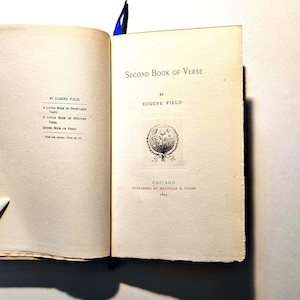 DEUXIÈME LIVRE DE VERSETS Eugene Field Signé Edition Limitée 1892