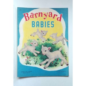 Fuzzy Wuzzy BARNYARD BABIES 1948 softcover touch and feel sensory education