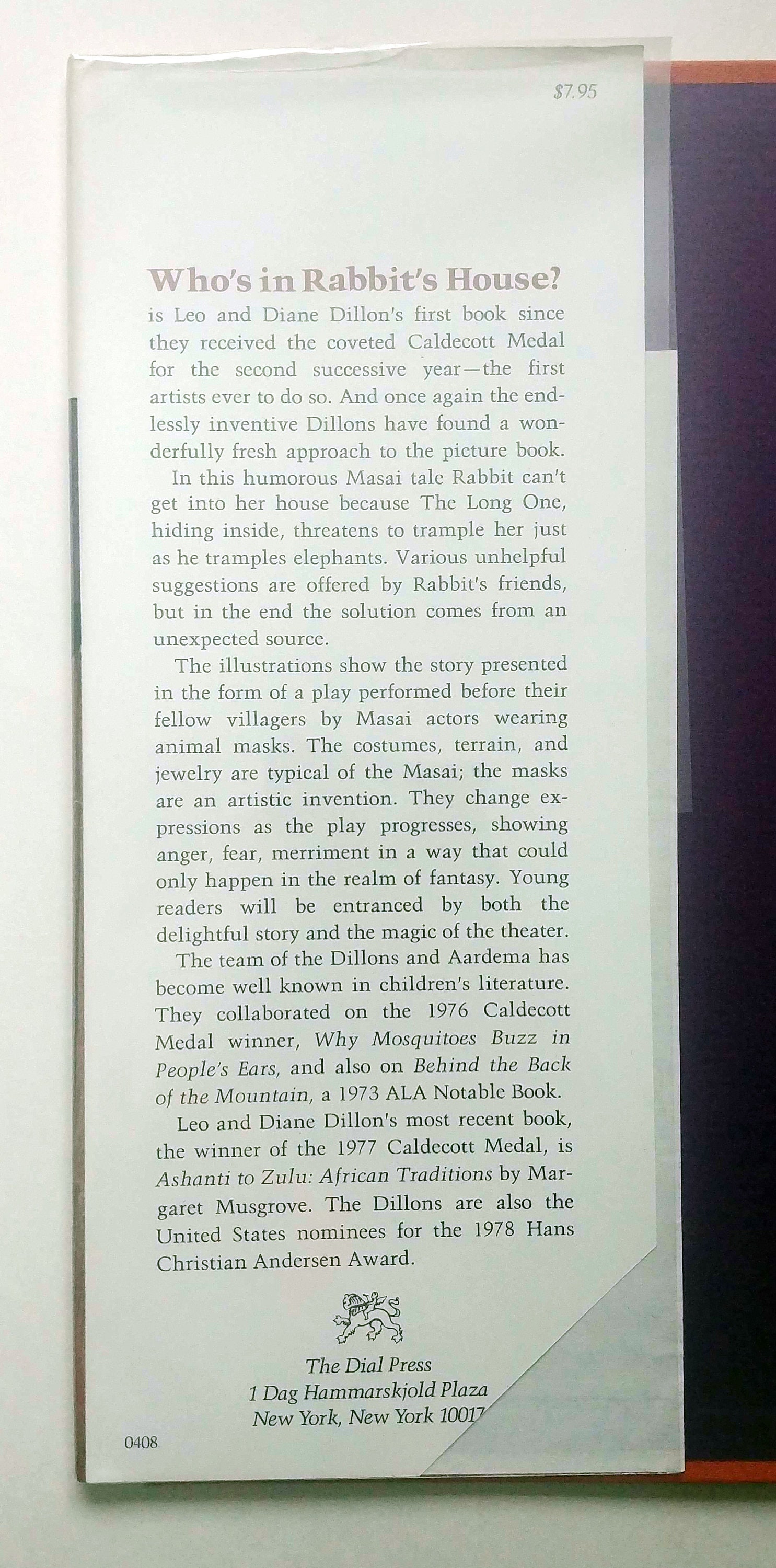 WHO'S in RABBIT'S HOUSE Leo & Diane Dillon 1st Edition, 1977, Masai ...