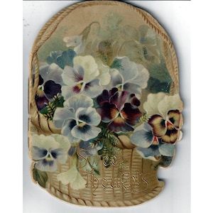 SWEET THOUGHTS shape book, die-cut book, gift book, 1890