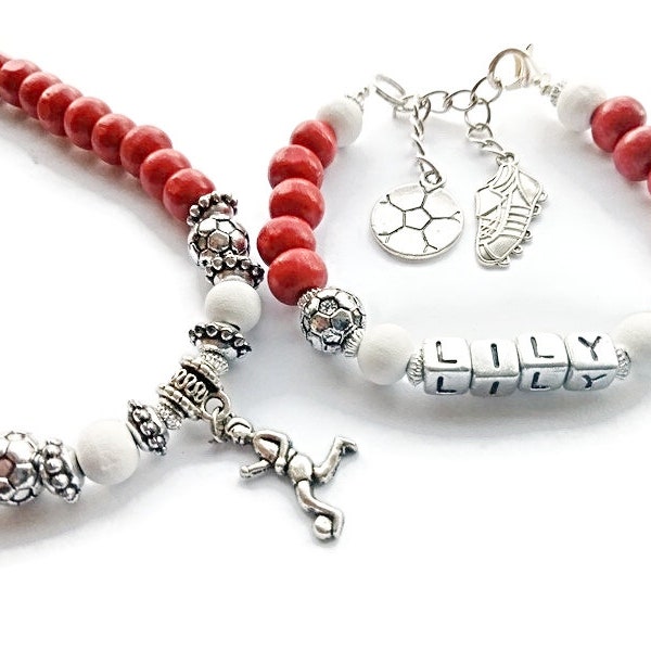 ARSENAL FC Have Any name added,,Football bracelet , necklace , Gifts for FANS to show support for their dream team