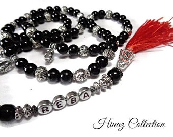 Personalized tasbeeh,,SAME DAY DISPATCH,,,have any name added,,33,55,99,100 bead