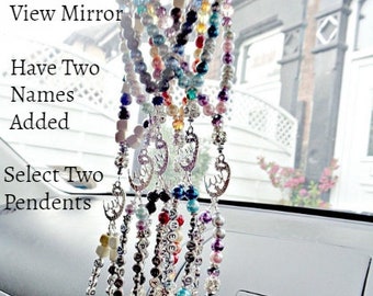 Personalized tasbeeh CAR Tasbeeh for rear view mirror,same day dispatch have two names or two words added ,Isamic gifts