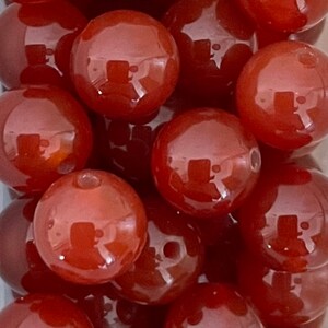 Carnelian 8mm Beads x 10